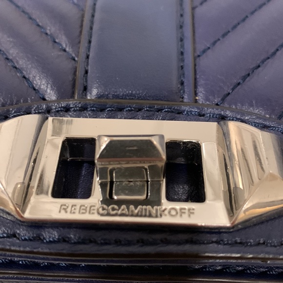 Sold! Rebecca Minkoff Love Chevron Leather Quilted Chain Crossbody Bag - Picture 7 of 16